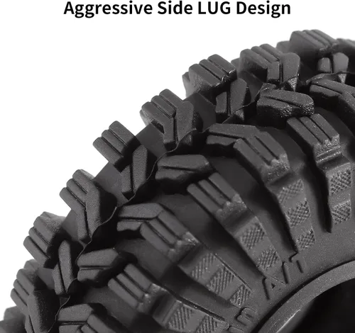 Miniatura 6 de Juego de ruedas Beadlock de 1.0 - 3.78 mm de desplazamiento para coche de oruga RC 1/18 1/24 Axial AX24 SCX24 FMS FCX24 TRX4M, Negro (W1004-T1014)
