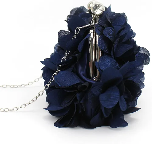 Miniatura 5 de Buddy - Bolso de mano de satén suave para mujer, con forma de rosa, para boda, fiesta
