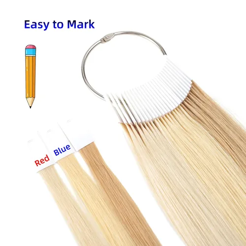Miniatura 3 de Muestras de cabello humano, 3 niveles naturales para pruebas de salón, muestra de color, 30 piezas de 8 pulgadas, rubio más claro/rubio claro/marrón