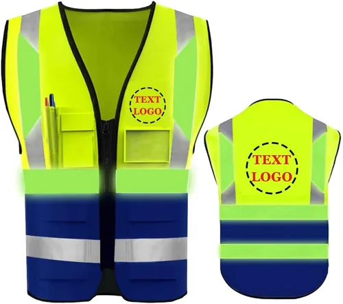 Miniatura 19 de Chaleco de Seguridad de Alta Visibilidad con Alta Reflectividad, Ropa de Trabajo de Seguridad Personalizada con Logotipo, Tiras Reflectantes