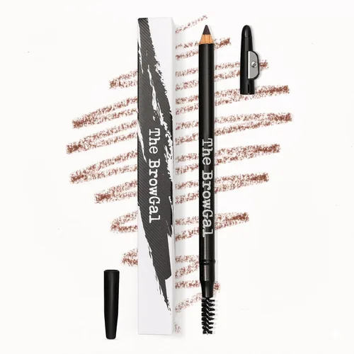 Miniatura 13 de The BrowGal - 3 en 1, lápiz de cejas delgado - 06 con tapa afiladora y cepillo de carrete - Dibuja pequeños pelos de cejas y rellenos en áreas Rubio