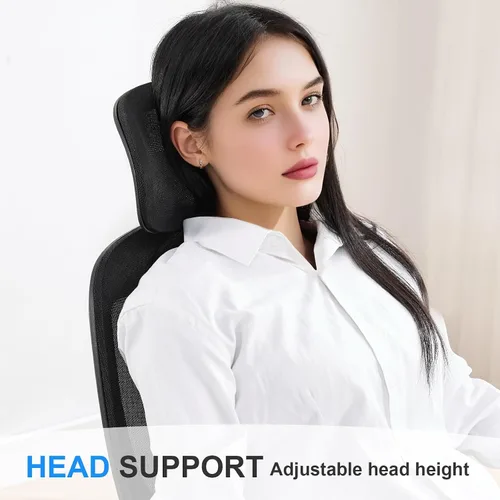 Miniatura 7 de Office Chair with Ergonomic Lumbar Support and Mesh Back for Home Office, Desk Chair with Wide Seat and Adjustable Arms for Computer Desk, Computer