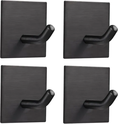 FOMANSH Ganchos adhesivos resistentes, ganchos adhesivos para pegar en la pared, soporte fuerte de acero inoxidable, ganchos autoadhesivos para