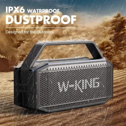 Miniatura 3 de W-KING Altavoces Bluetooth portátiles con subwoofer, 60 W (pico de 80 W) impermeable Bluetooth inalámbrico, graves