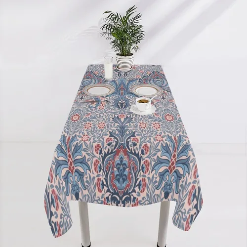 Miniatura 379 de Mantel Floral Retro de Pájaros, Diseño Original Bohemio William Morris Estampado Cubierta de Mesa para Hogar Picnic Fiesta Comedor Cocina William