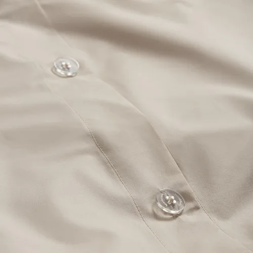 Miniatura 3 de Brooklinen Funda de edredón de satén de lujo, 100% algodón, tamaño matrimonial/queen en guijarros con lazos en las esquinas extralargos y cierre