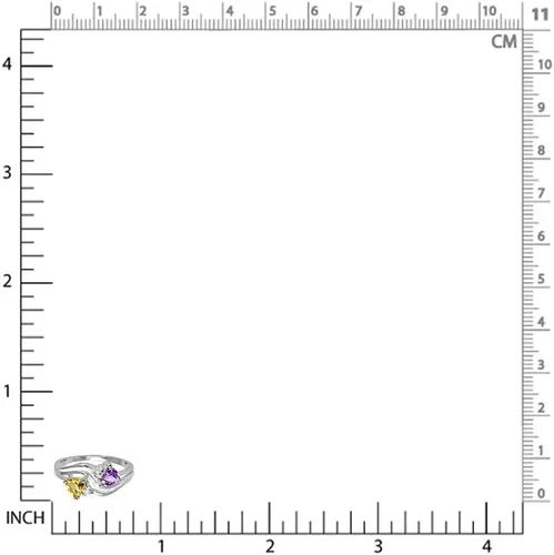 Miniatura 2 de Silvershake Anillo de plata de ley 925 con 3 líneas de piedras preciosas genuinas para mujer