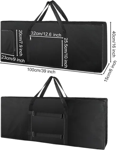 Miniatura 2 de Tosnail Funda para teclado de 61 notas, funda suave para piano acolchada con algodón de 0.236 in, funda para piano con asas y bolsillo grande, 39 x