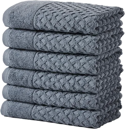 Miniatura 52 de Great Bay Home - Toallas de mano 100% algodón blanco, 6 toallas de baño suaves para manos, altamente absorbentes y de secado rápido, colección