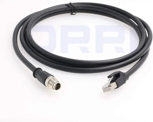 Miniatura 10 de Cable Ethernet Cat6 de 8 pines a RJ45 con código X M12 en ángulo de 90° para aplicaciones de red industrial Cognex (1M)