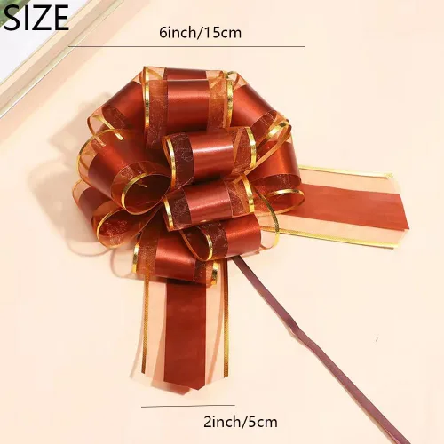Miniatura 2 de 6 piezas de arcos tirados, arco de regalo de 15 cm, arcos tirados para Navidad, bodas, cestas de San Valentín, baby shower, día de la madre