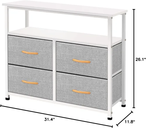 Miniatura 8 de Cómoda de almacenamiento con estantes para dormitorio, sala de estar, pasillo, organizador de armario con marco de acero resistente, estante