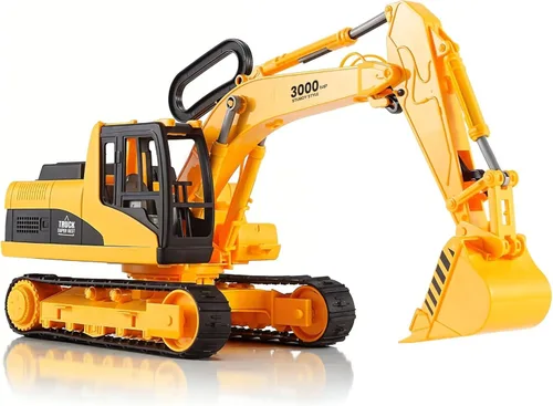 Juguete de excavadora para construcción de tamaño extra grande con brazo pinza de pala, para niños