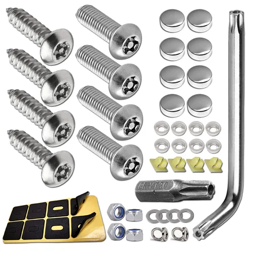 Miniatura 10 de ZXFOOG Tornillos antirrobo para placa de matrícula, kits de sujetadores de pernos de acero inoxidable para soporte de marco de etiqueta
