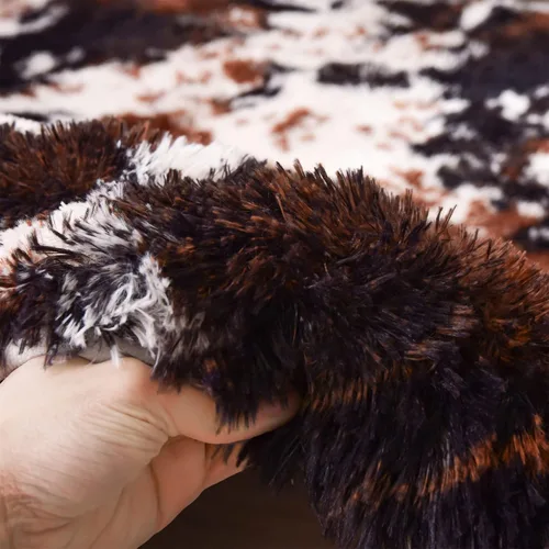 Miniatura 6 de Aimuan Alfombra de área con estampado de vaca, bonita alfombra de piel de vaca sintética, súper suave, alfombra de teñido anudado para sala