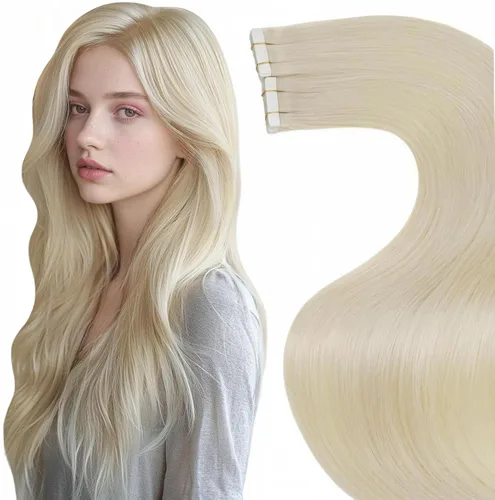 Miniatura 41 de LaaVoo - Extensiones de cabello humano Remy adhesivas con cinta invisible, cabello negro natural, extensiones de cabello para mujeres de color, 20