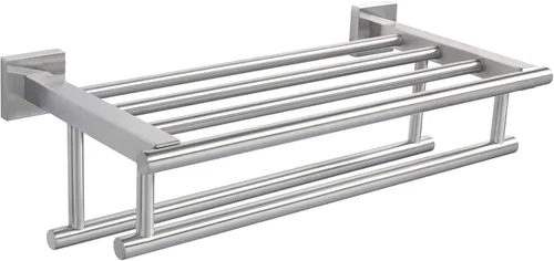 Alise Toallero, Estante de Toallas con Barras Dobles para Lavabo de Baño, SUS 304 Acero Inoxidable de Montaje en Pared, 40.6 cm Níquel Cepillado,