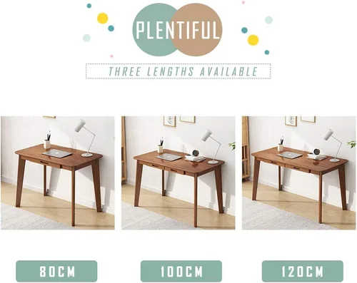Miniatura 8 de IOTXY Escritorio de Escritura de Madera Maciza - Mesa de Trabajo de Oficina en Casa con Cajón, Mesa de Trabajo y Estudio para Computadora Portátil