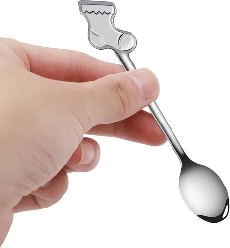 Miniatura 6 de URATOT 8 cucharas de acero inoxidable para Navidad, café, té, postre, cucharas mezcladoras, rellenos de calcetines de Navidad