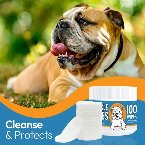 Miniatura 9 de Bulldog - Toallitas antiarrugas para perros, desodorizantes y calmantes con extracto de madreselva, no irritantes, limpian arrugas, pliegues, patas