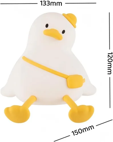 Miniatura 5 de Luz nocturna de pato para niños, regulable al tacto, recargable portátil y esponjosa, luz nocturna LED de silicona, regalo kawaii, guardería