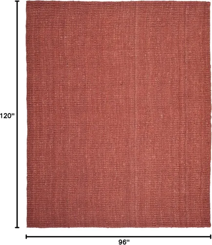 Miniatura 2 de SAFAVIEH Alfombra de área de 8x10 pies - Colección de fibra natural - Grande - Óxido, yute hecho a mano, estilo de granja, pelo grueso con textura