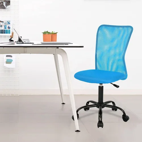 Miniatura 8 de Silla de oficina en casa, silla ergonómica de escritorio con respaldo medio, silla de computadora moderna de altura ajustable, silla giratoria