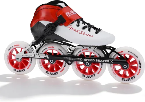 Patines de velocidad en línea para adultos para hombres y mujeres, patines profesionales de fitness y carreras para adultos, patinaje de alto Rojo