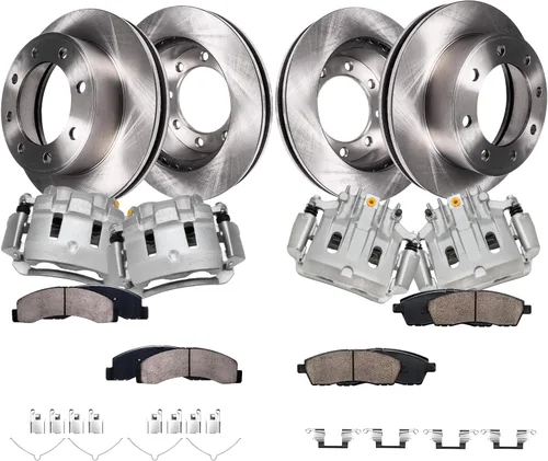 Miniatura 13 de Detroit Axle - Rotores de freno para Jeep Compass 2015-2022 Renegade 2016-2022 Fiat 500X 2016-2022, 2018, 2019, 2020, 2021. Reemplazo de rotores