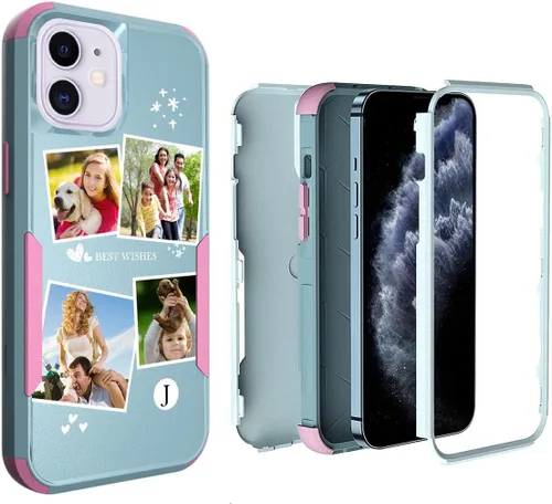 Miniatura 74 de Funda de fotos personalizada para iPhone 11 Apple Phone Plaid Collage - Imagen personalizada para hacer fotos en 3 híbridos gruesos resistentes