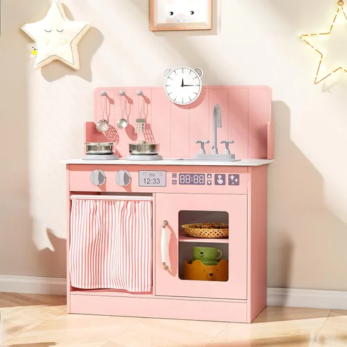 Miniatura 9 de MAMIZO Cocina de Juguete para Niños Pequeños, Set de Cocina de Juguete de Madera para Niños con Almacenamiento Inteligente, Máxima Interactividad
