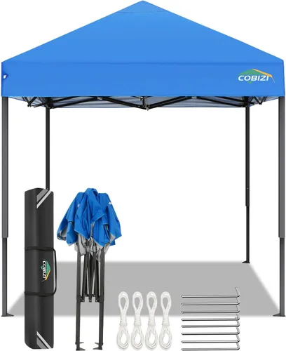 Miniatura 157 de COBIZI Tienda de campaña desplegable de 6.6 x 6.6 pies, toldo resistente, fácil de instalar, impermeable, para exteriores, fiestas, playa, jardín