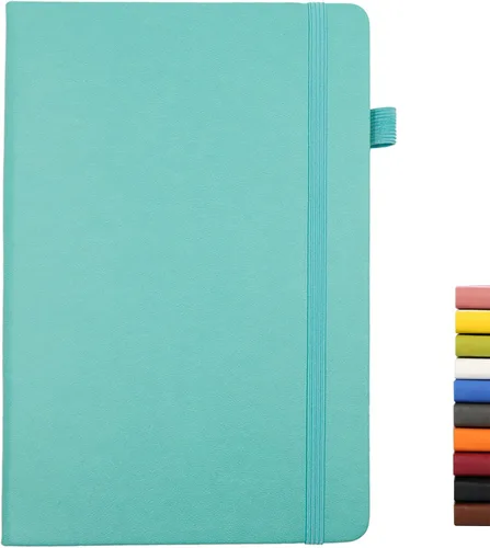 Miniatura 10 de Cuadernos forrados para diario, con lazo para bolígrafo. Cuadernos de tapa dura para trabajo, papel grueso de 100 Gsm con bolsillo