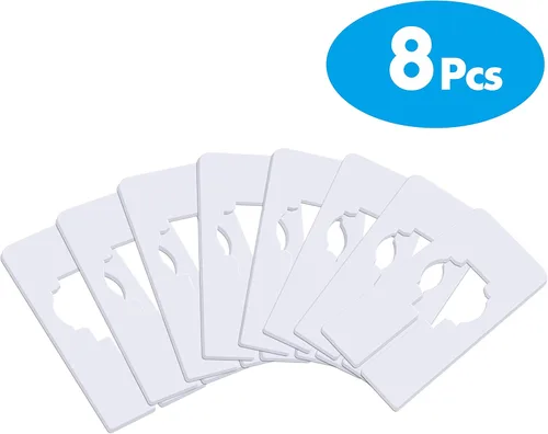 Miniatura 2 de 8 piezas de divisores para estantes de armario, tabla de partición de guardarropa, divisores rectangulares blancos para perchas de ropa con marcador