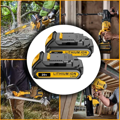 Miniatura 7 de Reemplazo para paquete de batería DEWALT 20V MAX, 3.0-Ah, 2 unidades, compatible con herramientas eléctricas inalámbricas Dewalt DCB200 DCD DCF DCG