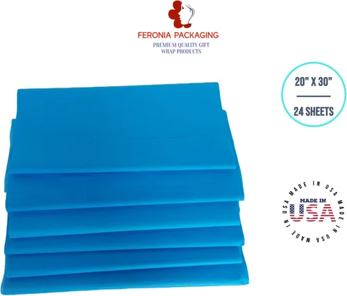 Miniatura 6 de Cuadrados de papel de seda azul brillante, 24 hojas a granel, papel de regalo premium y suministros de arte para cumpleaños, vacaciones o regalos