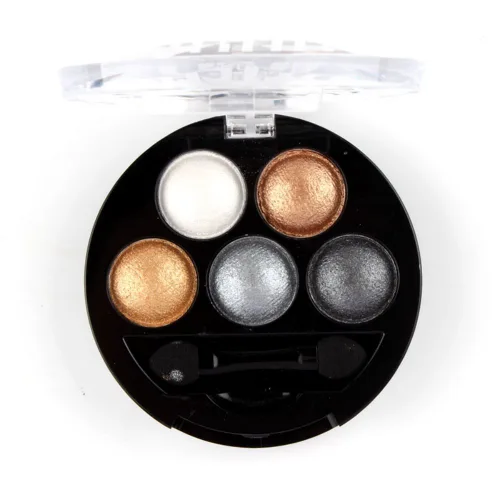 Miniatura 7 de 5 colores sombra de ojos en polvo metálico brillo paleta de sombra de ojos (Galaxy Silver) 4.7oz
