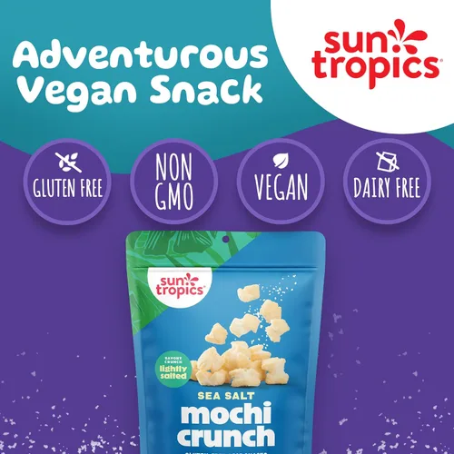 Miniatura 7 de Sun Tropics Mochi Snack Bites, sal marina, sin lácteos, sin gluten, 3.5 onzas (paquete de 12)