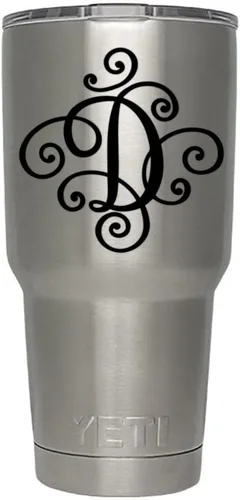 Miniatura 55 de Monogram - Calcomanía troquelada/vinilo adhesivo. Haga clic para opciones de color/letra. Disponible en cuatro colores y todas las letras de la A