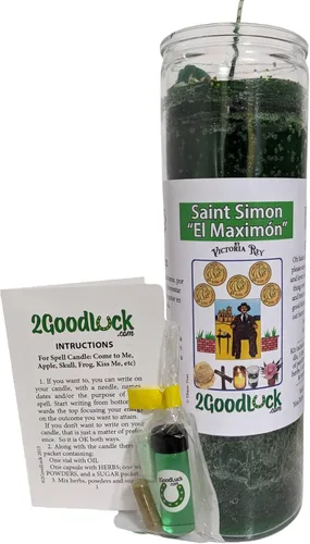 St. Simon - Kit de velas vestidas - Maximon para protección, curación, buena suerte, dinero y problemas familiares