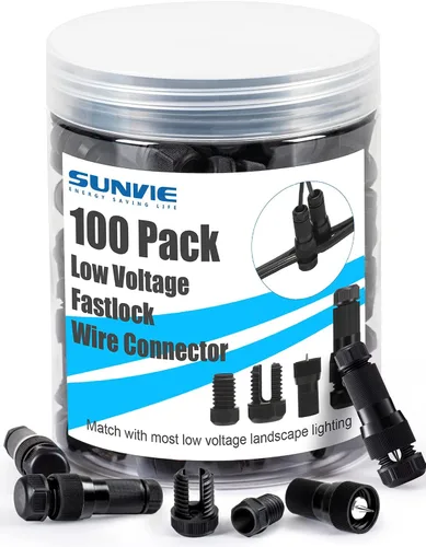 Miniatura 9 de SUNVIE Conector de cable de iluminación de paisaje Fastlock de bajo voltaje, conectores de cable de calibre 12-14 para luces de camino de paisaje