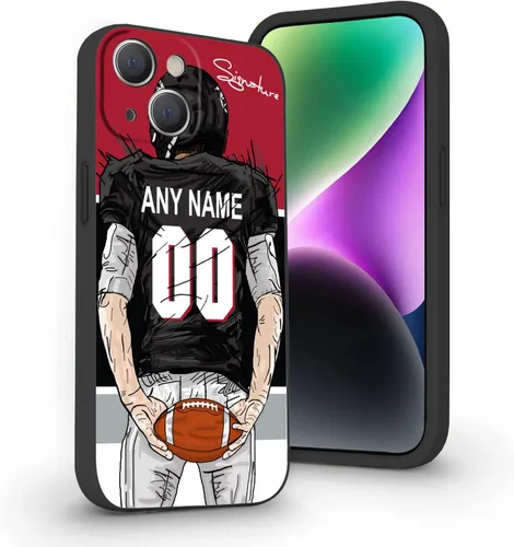Miniatura 28 de Funda de fútbol personalizada con nombre y número para iPhone17 Air 16 15 Pro Max 14 13 Mini 12 11 Xs Max Xr SE3 8 7 6 Plus, silicona líquida
