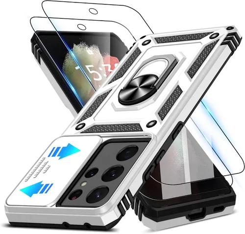 Miniatura 117 de ATUMP Funda para OnePlus Nord N200 5G con protector de pantalla HD con cubierta para cámara deslizante, soporte de anillo de rotación de 360°