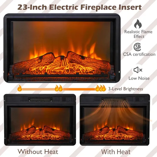 Miniatura 3 de SIMOE Soporte de TV con chimenea de hasta 40'' 65'' TV, chimenea eléctrica de 58 pulgadas, centro de entretenimiento con 2 gabinetes y control Negro