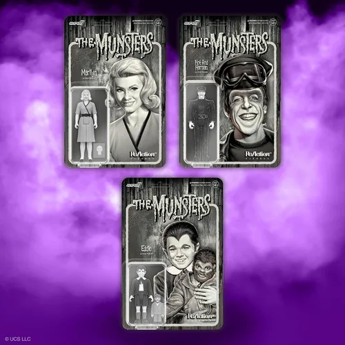 Miniatura 7 de Super7 Figura de reacción de The Munsters Hot Rod Herman (escala de grises), figura de acción de los Munsters de 3.75 pulgadas, coleccionables