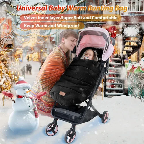Miniatura 3 de LAT - Saco de dormir para bebé, cálido, universal, saco de dormir para cochecito para clima frío, saco impermeable para niños pequeños