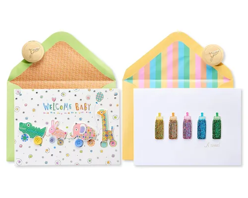 Miniatura 7 de Papyrus Tarjetas de baby shower, animales (2 unidades)