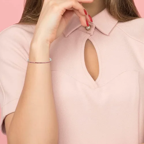 Miniatura 2 de Pulseras de tenis de plata de ley con piedra natal para mujer, pulsera de bolo de tenis de 0.098 in, joyería de moda, regalos de cumpleaños