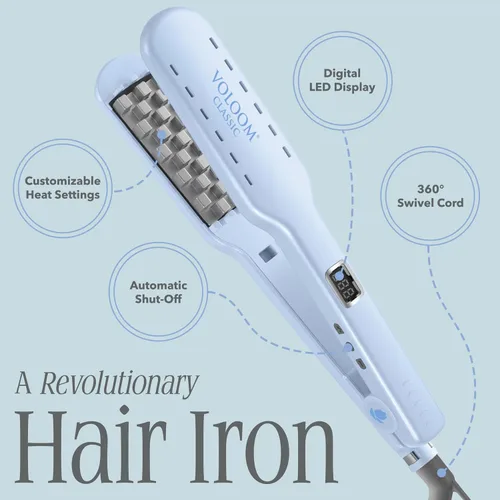 Miniatura 4 de VOLOOM Plancha plana de cerámica voluminizadora profesional clásica de 1-1/2 pulgadas, voluminizador de cabello y herramienta de peinado