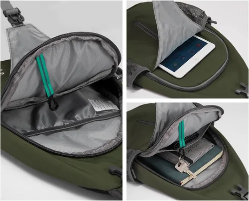 Miniatura 43 de WATERFLY Bolsa pequeña de senderismo: mochila cruzada para el pecho, mochila para hombres y mujeres con correa de hombro agradable a la piel